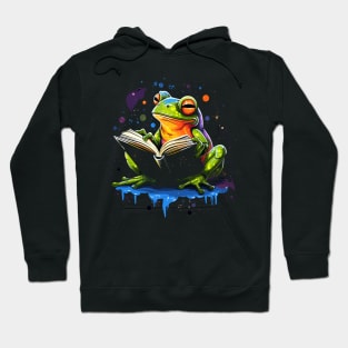 Frog Reads Book Hoodie